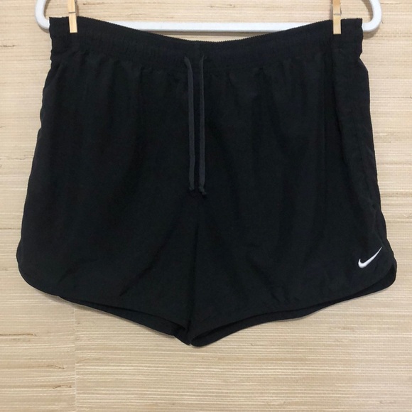 Nike Dri-Fit Women’s Black Embroidered Swoosh Athletic Drawstring Shorts Medium